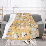 Personalizado lindo conejo de dibujos animados suave manta con nombre Decoración del hogar Baby Shower Cumpleaños Pascua Regalo para Niños Niñas