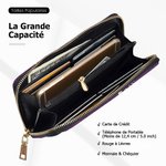 Portefeuille en Cuir PU Personnalisé avec 1-8 Noms Portefeuille Multi-Compartiments Cadeau Anniversaire Fête des Mères pour Femme
