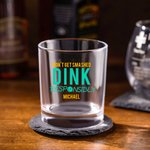 Gepersonaliseerd Funny Pickleball Themed 10 oz Old Fashioned Rocks Whiskey Glas met Naam Verjaardagscadeau voor Pickleball Liefhebber Likeurliefhebber
