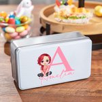 Personalisierte Cartoon Charakter Lebensmittelqualität Metall Keksdose Aufbewahrungsbox mit Namen und Initialen Geburtstag Geschenk für Kinder Familie Freunde