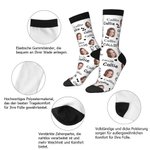 Personalisierte Lustige Herz Socken mit Gesichtsfoto Namen Farbvarianten Weihnachten Geburtstag Geschenk für Freunde Familie