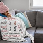 Personalized To My Bestie 2 Birth Flowers Soft Throw Blanket with Names Home Decor Birthday Gift for Sisters Friends