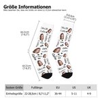 Personalisierte Lustige Herz Socken mit Gesichtsfoto Namen Farbvarianten Weihnachten Geburtstag Geschenk für Freunde Familie