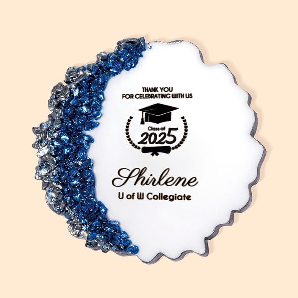 Aimant personnalisé en résine pailletée avec le nom de l'année Lot de 5 aimants pour réfrigérateur Cadeau de fin d'études Cadeau de fin d'études pour les diplômés