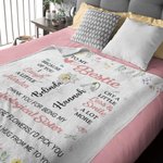 Personalized To My Bestie 2 Birth Flowers Soft Throw Blanket with Names Home Decor Birthday Gift for Sisters Friends