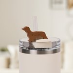 Personalisierte Multicolor 3D gedruckt Katze Hund Form Stroh Topper mit Namen Zubehör für Stanley Tumbler Geburtstag Party Geschenk für Tierliebhaber