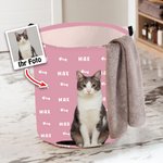 Personalisierter Pfotenabdrücke Haustierporträt Wäsche Aufbewahrungskorb mit Namen und Henkel Geburtstag Geschenk für Katze Hund Haustier Liebhaber