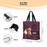 Personalisierte Retro-Muster 1-3 Haustier Fotos Pfote drucken große Tragetasche mit Namen Geburtstag Geschenk für Hund Mutter Haustierliebhaber