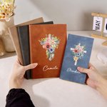 Cahier d'église en cuir avec nom pour l'étude de la Bible Cadeau religieux pour femmes chrétiennes