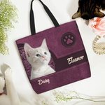 Personalisierte Retro-Muster 1-3 Haustier Fotos Pfote drucken große Tragetasche mit Namen Geburtstag Geschenk für Hund Mutter Haustierliebhaber