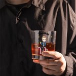Personalisierte Cartoon Figur Sternzeichen 295 ml Old Fashioned Whisky Glas mit Namen Vatertag Geburtstag Geschenk für Familie Weinliebhaber