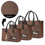 Borsa tote in pelle PU conciata a spina di pesce personalizzata con gatto nome e tracolla regalo perfetto per gli amanti dei gatti