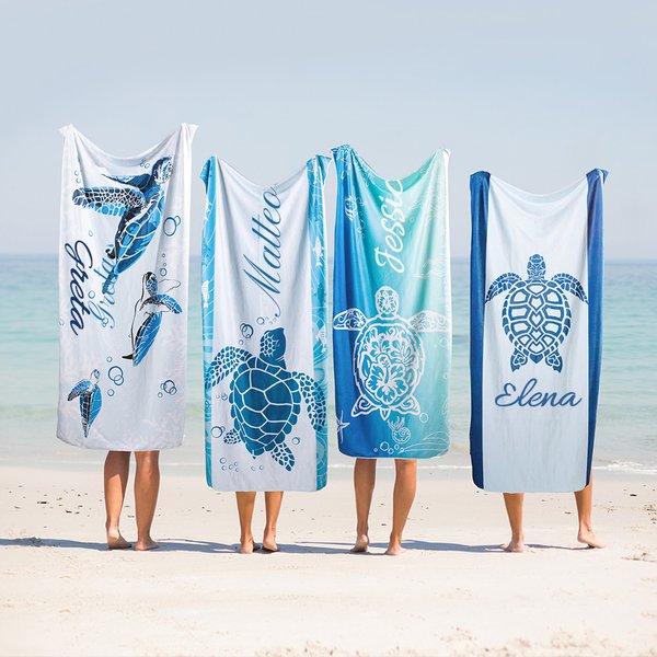 Asciugamano da spiaggia personalizzato con nome assorbente ed a rapida asciugatura essenziale per vacanze regalo perfetto per amici e famiglia