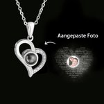 Gepersonaliseerde Sterling Zilveren Holle Hart Foto Projectie Ketting met Ik Hou van Jou in 100 Talen Verjaardag Valentijnsdag Cadeau voor Haar