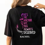 Personalised Anchor Compass Always Deserved Longed Couple T-shirt Sweatshirt Hoodie with Initial and Name Valentine's Day Anniversary Gift for Him Her