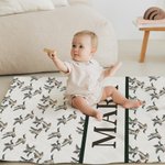 Personalized Cute Mallard Duck Name Soft Throw Blanket Home Decor Baby Shower Birthday Gift for Baby Newborn