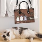 Borsa tote in pelle PU conciata a spina di pesce personalizzata con gatto nome e tracolla regalo perfetto per gli amanti dei gatti