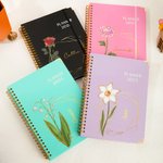 Personalized 2025 Planner Gold-rimmed Birth Flower A5 Notebook with Weekly Monthly Planning Pages and Tabs Office Birthday Gift for Coworkers Friends