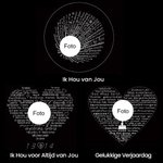 Gepersonaliseerde Sterling Zilveren Holle Hart Foto Projectie Ketting met Ik Hou van Jou in 100 Talen Verjaardag Valentijnsdag Cadeau voor Haar