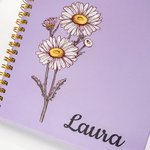 Personalized Birth Flower 2025 Planner Spiral A5 Name Notebook with Weekly and Monthly Planning Pages Birthday New Year Gift for Family Friends