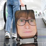 Personalized Funny Face Photo Double-sided Luggage Protective Cover Fits 18-32 Inches Suitcase Travel Accessories Gift for Travel Lovers