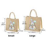 Personalisierte niedliche Schleife Ostern Hase Jute Tragetasche mit Namen und Griff Tote Bag Ostereier Geburtstag Ostern Party Geschenk für Kinder