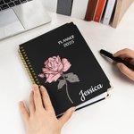 Personalized Birth Flower 2025 Planner Spiral A5 Name Notebook with Weekly and Monthly Planning Pages Birthday New Year Gift for Family Friends