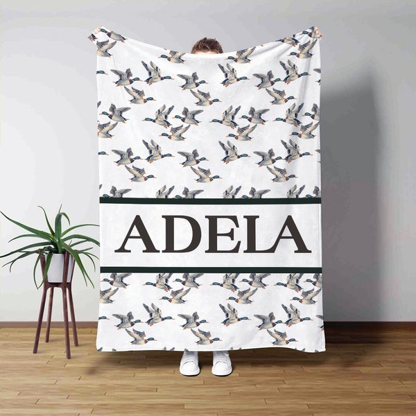 Personalisierte niedliche Stockente Name weiche Decke Home Decor Baby Dusche Geburtstag Geschenk für Baby Neugeborenen