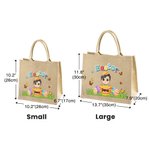 Pascua personalizado colorido Craked cáscara de huevo rota de dibujos animados Niño Niña Bolsa de yute con el nombre de caza del huevo Fiesta de Favores Regalo de cumpleaños para los niños