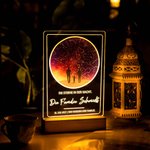 Personalisiertes Sternenhimmel Silhouette Nachtlicht mit Holzsockel Texte und Namen Geburtstag Jahrestag Geschenk für Famile Paare Absolventen