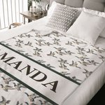 Personalized Cute Mallard Duck Name Soft Throw Blanket Home Decor Baby Shower Birthday Gift for Baby Newborn