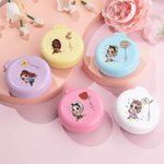 Personalizada de dibujos animados de moda de la muchacha del nacimiento de la flor portátil plegable de bolsillo de aire cojín peine del pelo con espejo y nombre de novia regalo de cumpleaños para las