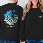 Personalised Anchor Compass Always Deserved Longed Couple T-shirt Sweatshirt Hoodie with Initial and Name Valentine's Day Anniversary Gift for Him Her