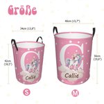 Personalisierter Wasserdichter Einhorn Bär Tier Wäsche Aufbewahrungskorb mit Namen Griff Kinderzimmer Deko Babyparty Geburtstag Geschenk für Kinder