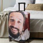 Personalized Funny Face Photo Double-sided Luggage Protective Cover Fits 18-32 Inches Suitcase Travel Accessories Gift for Travel Lovers