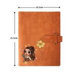 Personalizzato moda Cartoon ragazza nascita fiore PU pelle A5 Notebook Cover con nome e tasca di archiviazione Office Supply regalo di compleanno per le donne