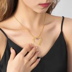 Personalisierte Name Halskette mit Geburtsstein in Herzform Ringhalter Anhänger Eleganter Schmuck Geburtstag Jahrestag Valentinstag Geschenk für Damen