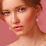 Boucles d'oreilles pailletées Police Style Fashion Rose Acrylique avec Nom Cadeau pour Elle