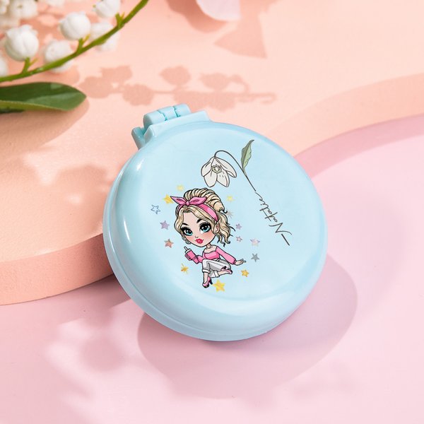 Peigne à cheveux avec miroir et nom Cadeau d'anniversaire de mariage pour les femmes