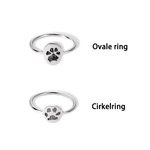Gepersonaliseerde Gegraveerde Hond Kat Pootafdruk Ring met Naam Herinnerings Cadeau voor Huisdierverlies voor Huisdierliefhebbers