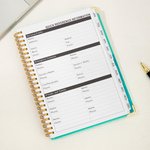 Personalized 2025 Planner Gold-rimmed Birth Flower A5 Notebook with Weekly Monthly Planning Pages and Tabs Office Birthday Gift for Coworkers Friends