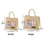 Sac en toile de jute personnalisé avec nom et prénom pour la chasse aux oeufs de Pâques Cadeau pour les enfants