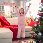 Conjunto de pijamas personalizados suaves a rayas de navidad con nombre bordado regalo de Navidad para niños