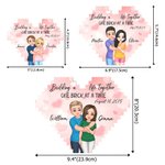 Personalized Double-sided Cartoon Hugging Couple Heart Building Block Puzzle with Date and Name Valentine's Day Anniversary Gift for Couple