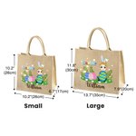 Personalizado Divertido Flores Verde Hierba Abrazo Huevo Caricatura Personaje Yute Bolsa Tote con Nombre Pascua Actividad Fiesta Regalos para Niños