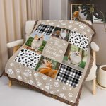 Personalisierte Multicolor Paw Prints Hund Katze Fotos Fransen weiche Decke mit Namen Home Decor Memorial Sympathie Haustier Verlust Geschenk für Tierliebhaber