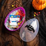 Personalized Halloween Cute Ghost Bat Egg Shape Candy Container with Name Halloween Trick or Treat Party Gift for Kids Children