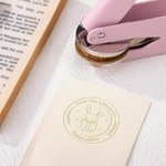 Personalised Cute Hedgehog Fox Animals Design Embossing Stamp Hand-held Embosser with Name Birthday Book Club Gift for Bookworms Kids