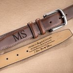 Cintura in pelle PU personalizzata I Love You con testo inciso regalo per anniversario San Valentino accessorio per viaggi per uomo