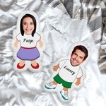 Personalized Funny Face Photo Human-shaped Throw Pillow with Name Home Decor Valentine's Day Housewarming Gift for Couple Him Her